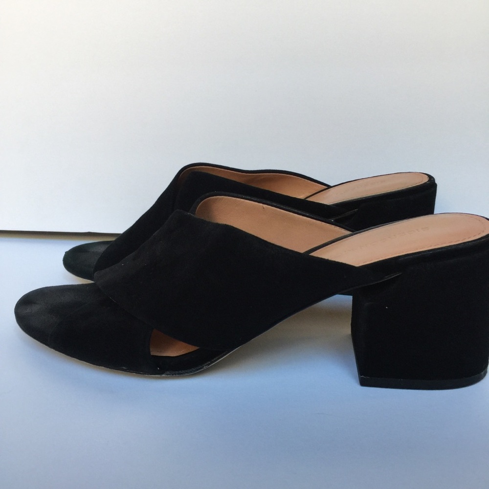 SOLD Sigerson Morrison Suede Black Mule sandals - Picture 2 of 8